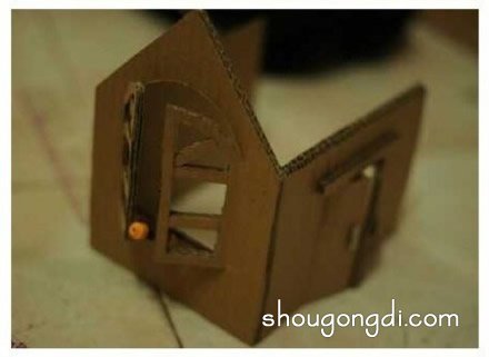 废旧纸箱瓦楞纸变废为宝DIY手工制作房屋模型 - www.shougongdi.com