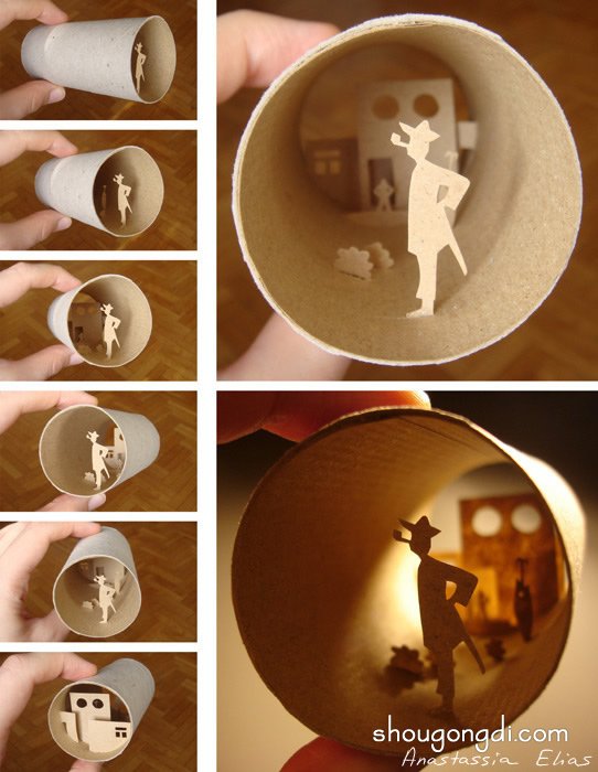 卷纸筒创意DIY：展现卷纸筒里的微观世界 - www.shougongdi.com