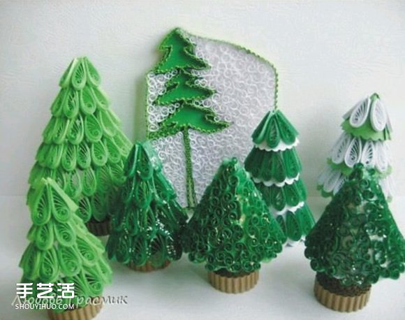 衍纸立体圣诞树的做法 立体圣诞树衍纸制作 -  www.shouyihuo.com